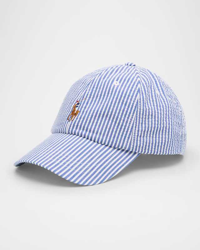 Seersucker Baseball Cap